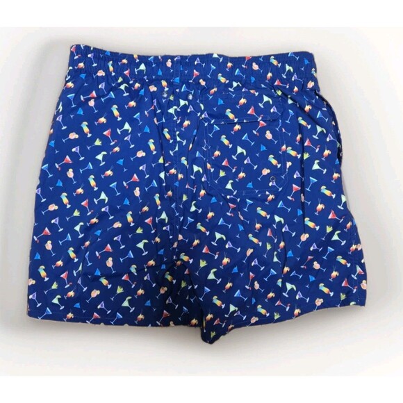 Bugatchi Mens Swim Trunks Size XL Night Blue Rainbow Cocktails Drinks - Picture 2 of 5